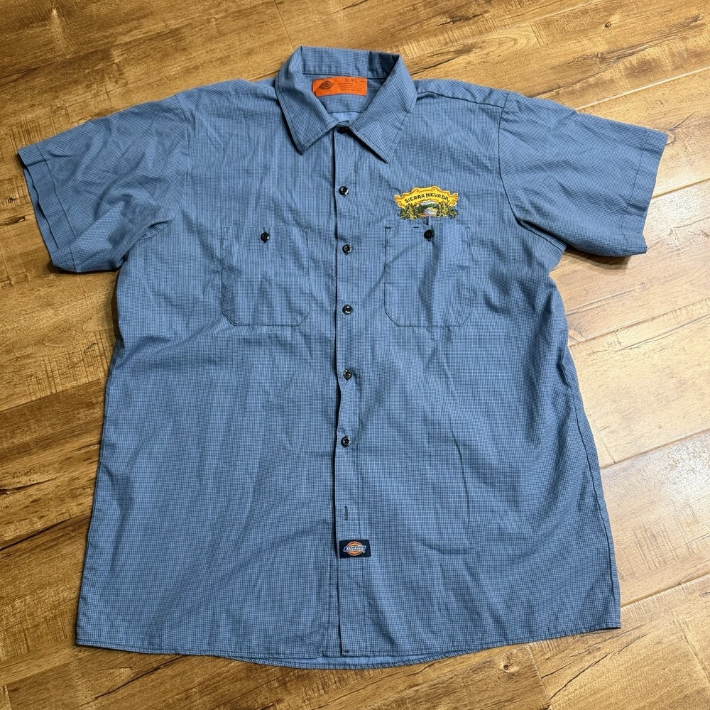 Sierra Nevada Men's Dickies Blue Button Up Work Shirt Size XL